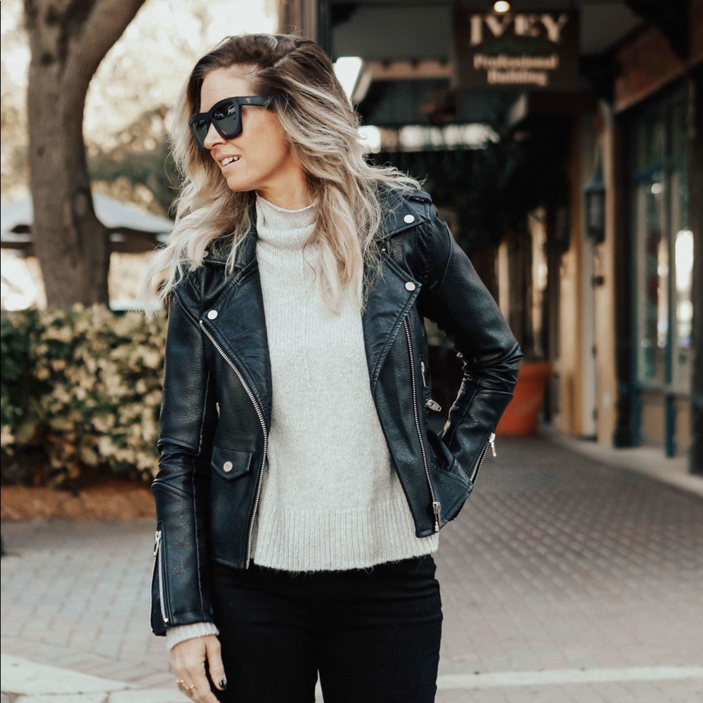 Black faux leather jacket
